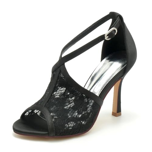 Gycdwjh Damen Spitze Kreuz Riemen Sandalen Runde Party Kleid Schuhe Peeptoe Brautschuhe Pfennig Hoher Absatz Hochzeit Pumpe,Schwarz,43 EU Gycdwjh Damen Spitze Kreuz Riemen Sandalen Runde Party Kleid Schuhe Peeptoe Brautschuhe Pfennig Hoher Absatz Hochzeit Pumpe,Schwarz,43 EU von Gycdwjh