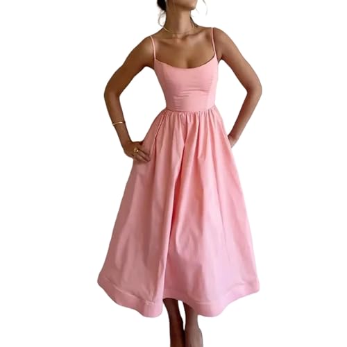 Gyios Kleider Faltengurtkleid Frauen Elegant Solide Ärmellose Midi Kleider Sommer Lässiger Weibliche Robe Vestidos Urlaub-p-s von Gyios