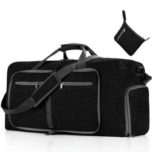 Gyios Sporttasche Herren Große Kapazität Reise Duffel Bag 85l Schulter Sport Tasche Frauen Faltbare Große Reisetasche Männer Fitness Gepäck Sack-schwarz-l von Gyios