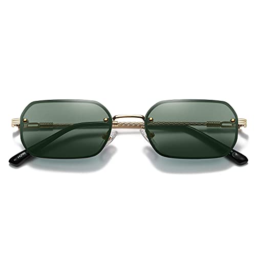 H HELMUT JUST Vintage Sonnenbrille Herren Damen, Retro Rechteckig Brille Kleine Gläser 70 80 90er Ultraleicht UV400 von H HELMUT JUST