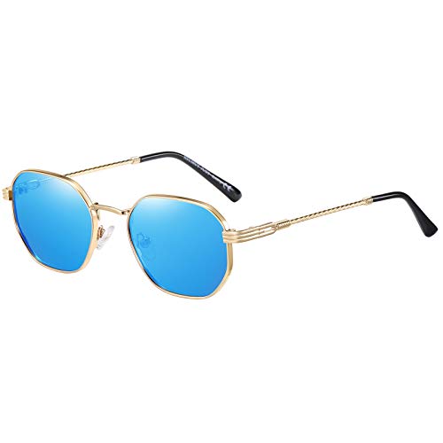 H HELMUT JUST Sonnenbrille Herren Ultraleicht UV400 CAT 3 Retro Metallrahmen Sonnenbrille Polarisiert Unisex von H HELMUT JUST