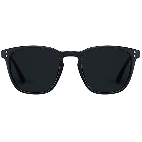 H HELMUT JUST Polarisierte Sonnenbrille Herren Damen, Quadrat Klassische Sonnenbrille mit Schwarze Linsen UV400 CAT 3 von H HELMUT JUST