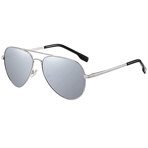 H HELMUT JUST Sonnenbrille Herren Damen Polarisiert Pilotenbrille Metall Rahmen UV400 Ultraleicht von H HELMUT JUST