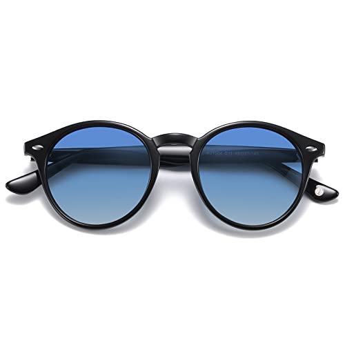 H HELMUT JUST Sonnenbrille Herren Damen Rund Retro Polarisierte Linse Verspiegelte oder Getönte Gläser Leichter TR90 Rahmen Acetatbügel von H HELMUT JUST