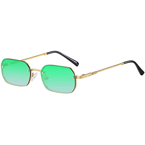 H HELMUT JUST Vintage Sonnenbrille Herren Damen, Retro Rechteckig Brille Kleine Gläser 70 80 90er Ultraleicht UV400 von H HELMUT JUST