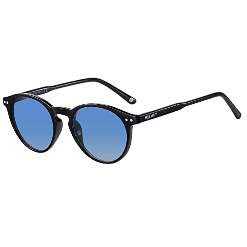 H HELMUT JUST Vintage Sonnenbrille Herren Damen Rund Retro Polarisiert UV400 Schutz CAT 3 Ultraleicht Sonnenbrille für Fahren, Angeln, Partys von H HELMUT JUST