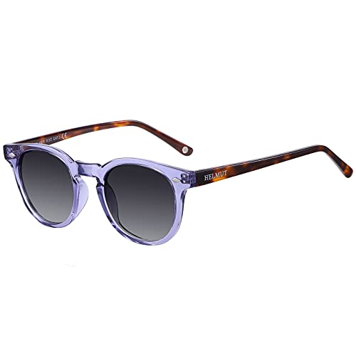 H HELMUT JUST Sonnenbrille Herren Damen Polarisiert Linse, Rund Vintage Leichter TR90 Rahmen Acetatbügel von H HELMUT JUST