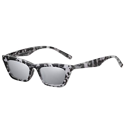 H HELMUT JUST Vintage Cat Eye Sonnenbrille Damen Kleine Katzenaugen, UV Schutz Kiassische Sonnenbrille Grau von H HELMUT JUST