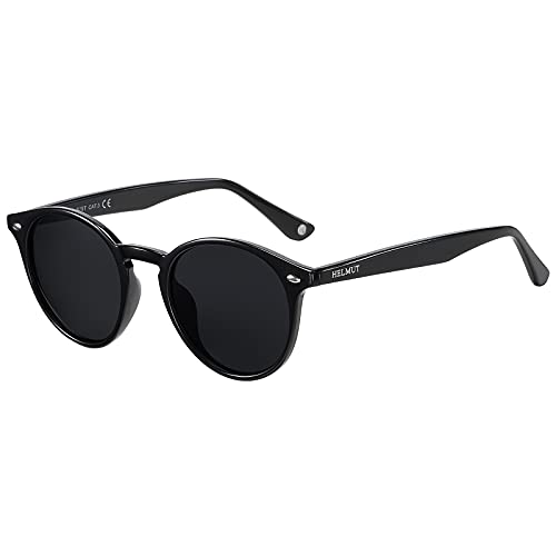 H HELMUT JUST Herren Damen Sonnenbrille Rund Polarisierte Linse Klassisch Leichter TR90 Rahmen Acetatbügel von H HELMUT JUST