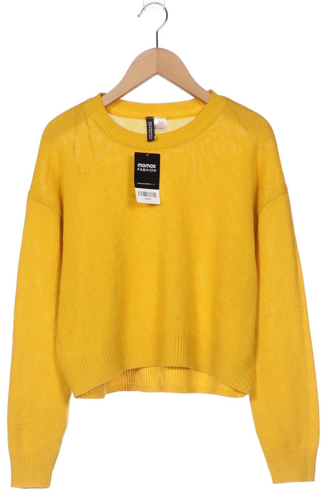 H&M Damen Pullover, gelb, Gr. 36 von H&M