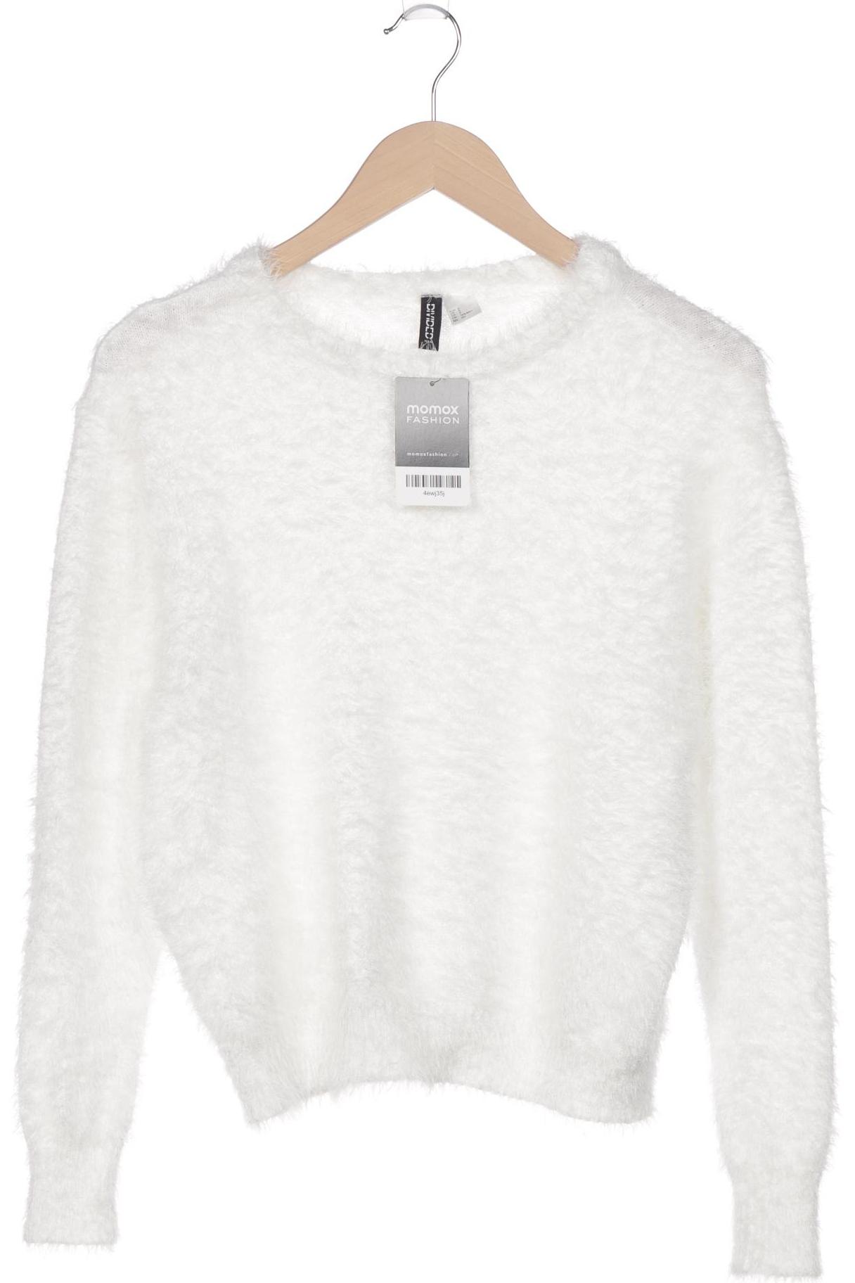 H&M Damen Pullover, weiß, Gr. 36 von H&M