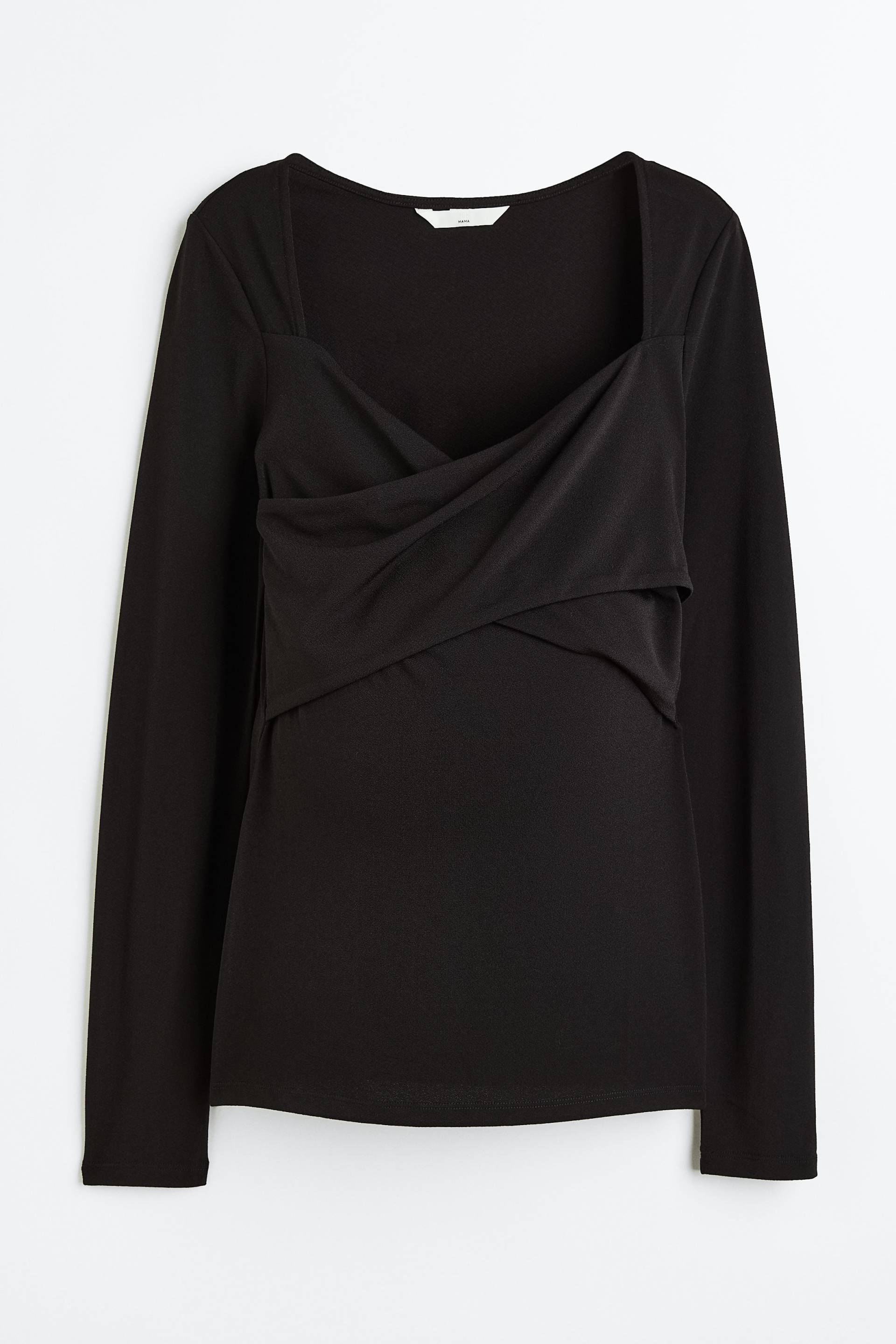 H&M MAMA Stillshirt aus Jersey Schwarz, Tops in Größe M. Farbe: Black von H&M