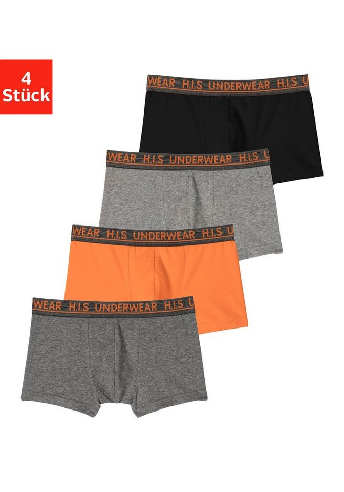 H.I.S Boxer (Packung, 4-St) für Jungen mit meliertem Logo Webbund von H.I.S