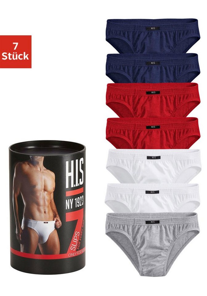 H.I.S Slip Unterhosen für Herren (Packung, 7-St) aus Baumwoll-Mix von H.I.S