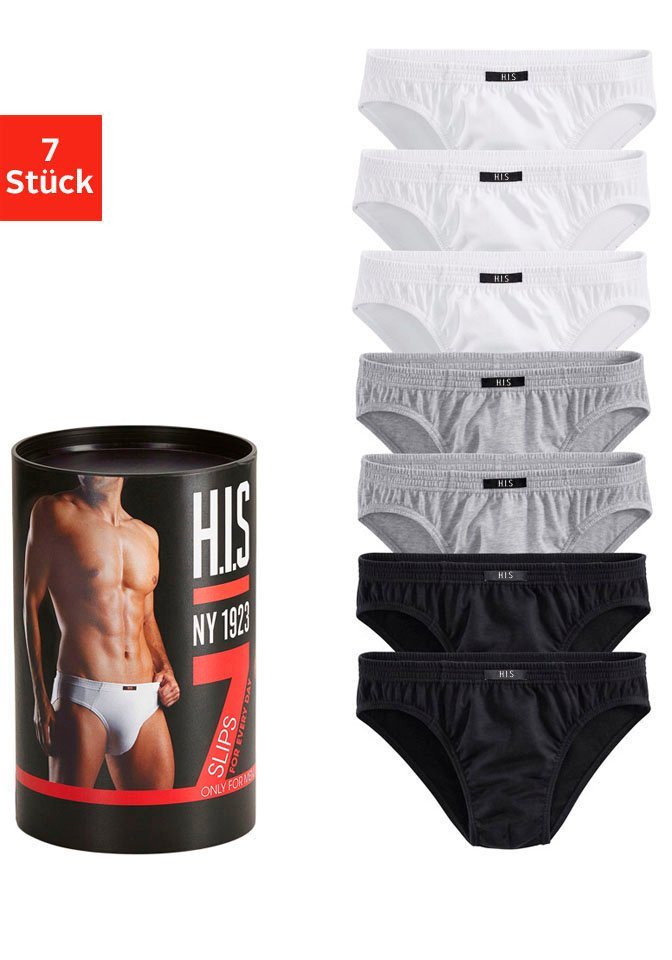 H.I.S Slip Unterhosen für Herren (Packung, 7-St) aus Baumwoll-Mix von H.I.S