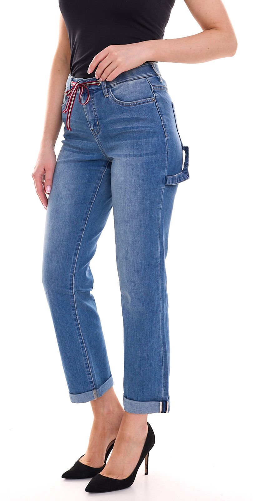 H.I.S. Coletta Worker Damen High Waist Jeans Mom-Jeans Straight-Fit 65698413 Blau von H.I.S