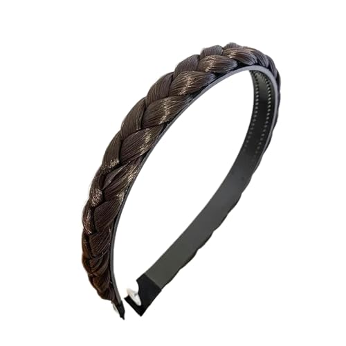 Damen Haarbänder Haar Frauen Synthetische Perücke Twist Flouged Hair Bands Mode Zöpfe Haarzubehör Frauen Stirnband Stretch Für Party-B-Dark Brown von HAAR