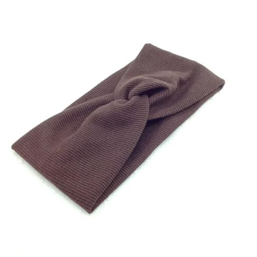 Damen Haarbänder Haar Solid Cross Stirnbänder Für Frauen Woll Gestrickte Elastizität Sport Yoga Stirnband Kopfbedecke Mädchen Haare Haarzubehör Accessoires-Braun von HAAR