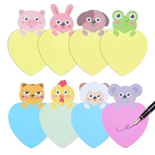 HABNI Bunt Cartoon Tiere Haftnotizen, 8 Paket Süße Sticky Notes, Selbstklebende Haftnotizzettel, Klein Büronotizen Mitgebsel Haftnotizen Klebezettel Tier Design Kleine Geschenke Für Kinder HABNI Bunt Cartoon Tiere Haftnotizen, 8 Paket Süße Sticky Notes, Selbstklebende Haftnotizzettel, Klein Büronotizen Mitgebsel Haftnotizen Klebezettel Tier Design Kleine Geschenke Für Kinder von HABNI