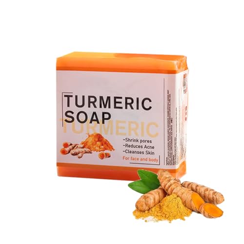 Turmeric Skin Brightening Soap Bar, Turmeric Bath Soap, Cleansing Moisturizing Smooth Tender Clean Skin For Man And Women, 100g Moisturizing Deep Clean Ginger Soap, For Face & Body (1PC) von HADAVAKA