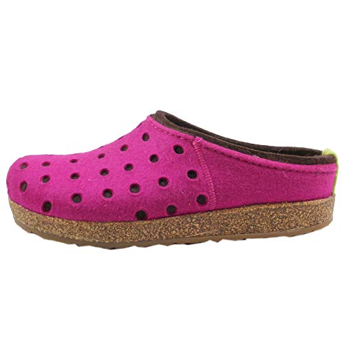 HAFLINGER 711064 Grizzly Holly Damen Filz Hausschuhe Pantoffeln, Größe:38 EU, Farbe:Pink von HAFLINGER