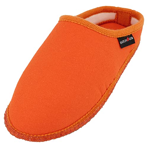 HAFLINGER Cotty leichter Sommerhausschuh Baumwolle Filzsohle Orange (8), Gr. 42 von HAFLINGER