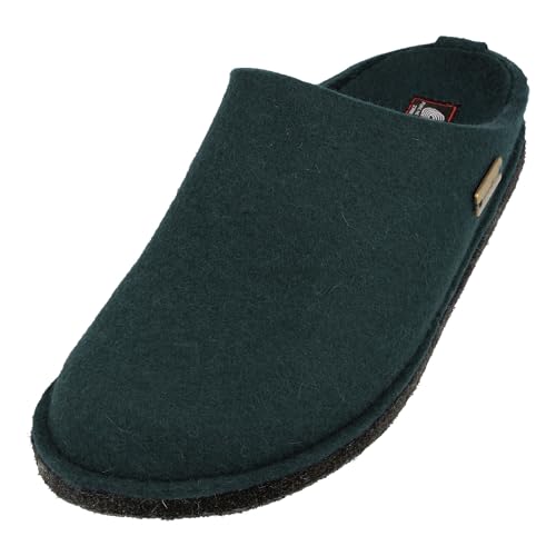 HAFLINGER Flair Soft Filzpantoffeln aus Wollfilz Hausschuh Dunkelgrün (13) Gr. 38 von HAFLINGER