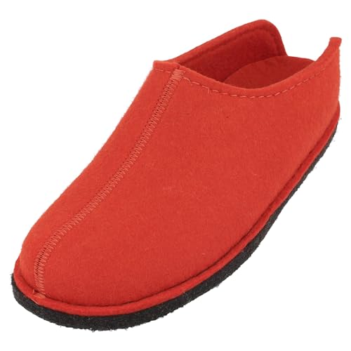 HAFLINGER Flair Smily Filzpantoffeln aus Wollfilz Hausschuh Orange, Gr. 38 von HAFLINGER