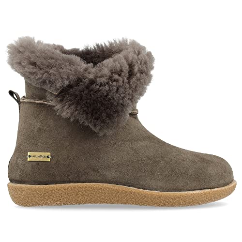 HAFLINGER Lammfell Leder Hausschuhe Lemmi Unisex Stiefel Grau (Anthrazit 04), Gr 39 von HAFLINGER