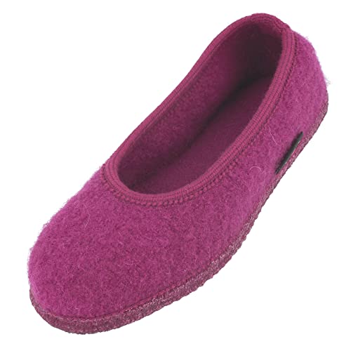 HAFLINGER Slipper Marina Filzpantoffel Hausschuh Ballerina Fuchsia, Gr. 42 von HAFLINGER