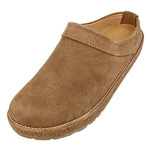 HAFLINGER Travel-Classic Eleganter Clog aus Leder mit Gummisohle (Beige 2740), Gr. 37 von HAFLINGER