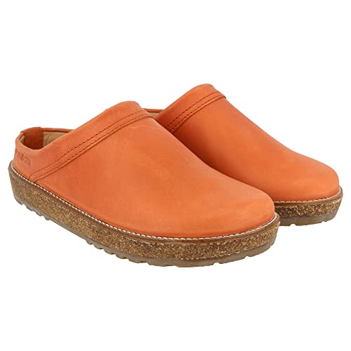 HAFLINGER Travel-Classic Eleganter Clog aus Leder mit Gummisohle (Orange 1484), Gr. 39 von HAFLINGER