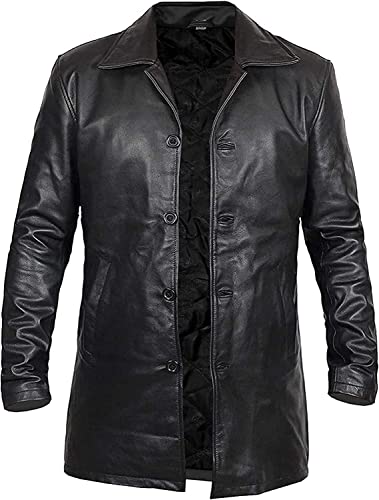 Herren Ledermantel, Echtleder, langer Mantel, klassischer Blazer, Schwarz Gr. M, Schwarzer Automantel Herren Ledermantel, Echtleder, langer Mantel, klassischer Blazer, Schwarz Gr. M, Schwarzer Automantel von Hafsah