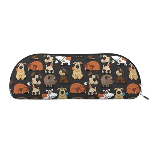 HAHAFU Corgi Federmäppchen aus Leder für Mädchen und Jungen, niedlicher Druck, Schreibwaren, Organizer, Tasche, Schule, Büro, Federmäppchen, silber, Einheitsgröße, Taschen-Organizer von HAHAFU