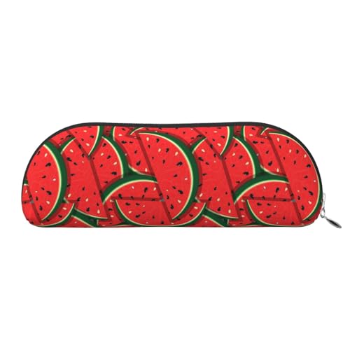 HAHAFU Federmäppchen aus Leder, Motiv: Wassermelone, für Mädchen und Jungen, niedlicher Druck, Schreibwaren, Organizer, Tasche, Schule, Büro, Federmäppchen, Rot, silber, Einheitsgröße, von HAHAFU