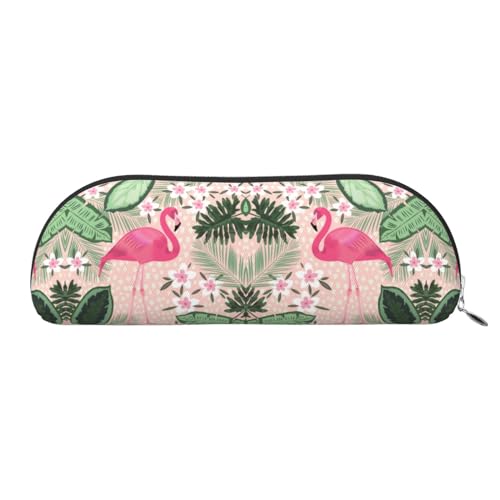 HAHAFU Federmäppchen aus Leder mit Flamingo-Motiv für Mädchen und Jungen, niedlicher Druck, Schreibwaren, Organizer, Tasche, Schule, Büro, Federmäppchen, silber, Einheitsgröße, Taschen-Organizer von HAHAFU