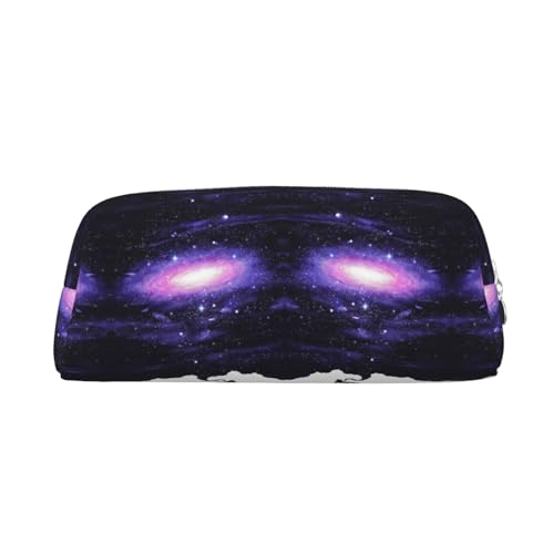 HAHAFU Federmäppchen aus Leder mit Galaxie-Weltraumkunst, niedliches Federmäppchen für Mädchen und Jungen, bedruckt, Schreibwaren, Organizer, Tasche, Schule, Büro, Federmäppchen, silber, von HAHAFU