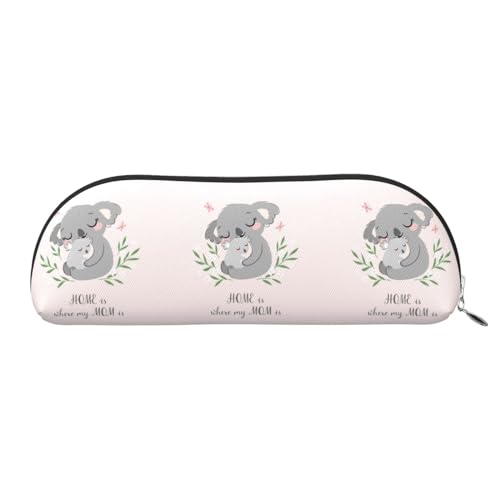 HAHAFU Federmäppchen aus Leder mit niedlichem Koala-Mama-Motiv für Mädchen und Jungen, niedlicher Druck, Schreibwaren-Organizer, Tasche, Schule, Büro, Federmäppchen, silber, Einheitsgröße, von HAHAFU