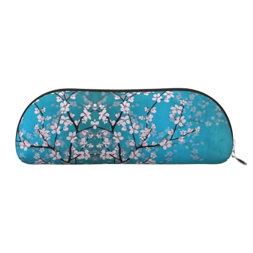 HAHAFU Federmäppchen aus japanischem Kirschblumen-Leder für Mädchen und Jungen, niedlicher Druck, Schreibwaren, Organizer, Tasche, Schule, Büro, Federmäppchen, silber, Einheitsgröße, Taschen-Organizer von HAHAFU