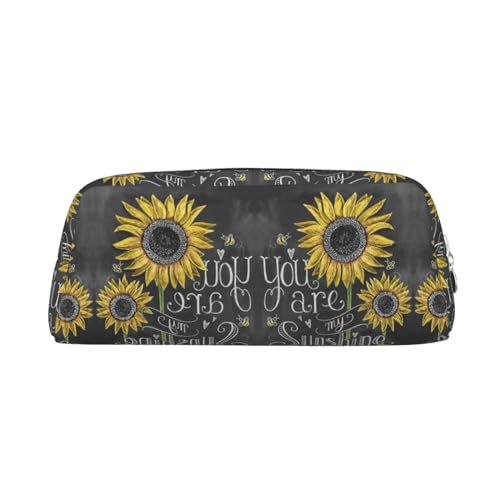 HAHAFU Federmäppchen mit Aufschrift "You are My Sunflower", niedliches Leder-Federmäppchen für Mädchen und Jungen, bedruckt, Schreibwaren, Organizer, Tasche, Schule, Büro, silber, Einheitsgröße, von HAHAFU