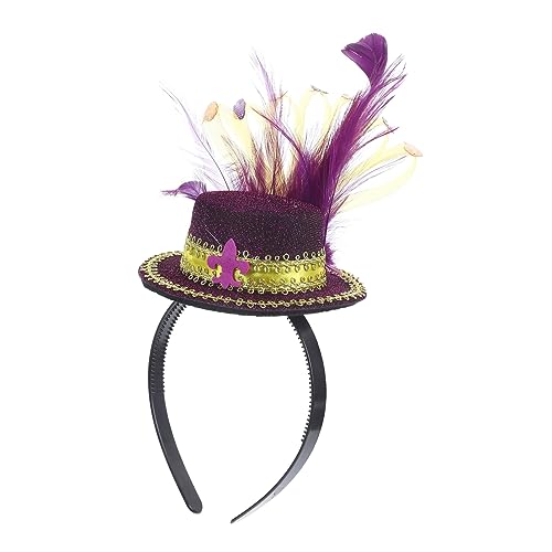 HAKIDZEL Lila Zylinder-feder-stirnband-haar-accessoires Fascinator-kopfschmuck Kappen Fascinator-haarband Aus Den 1920er Jahren Damen Violett Irland Tarnung Filzstoff von HAKIDZEL