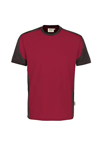 HAKRO Contrast Performance T-Shirt Rot Grau | L von HAKRO