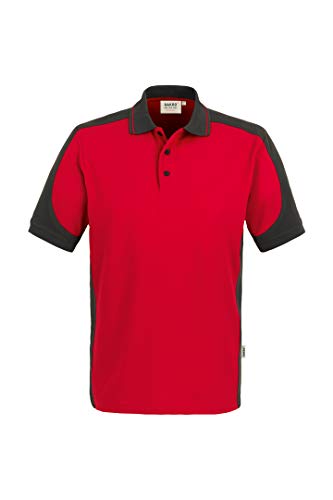 Hakro CONTRAST-POLOSHIRT PERFORMANCE # 839 UNISEX (S, rot/anthrazit) von HAKRO