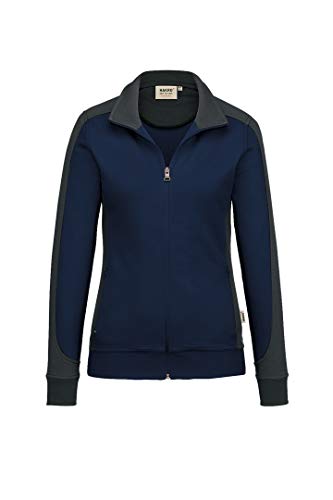 Hakro Damen-Sweatjacke Contrast Performance, HK277-tinte, M von HAKRO