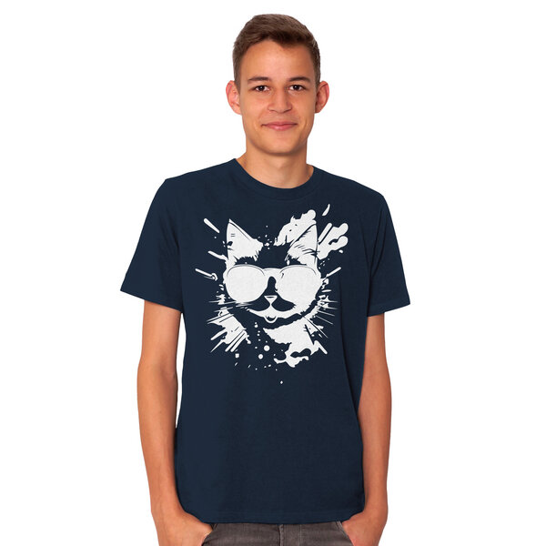 HANDGEDRUCKT "Cool Cat" Männer T-Shirt von EarthPositive von HANDGEDRUCKT