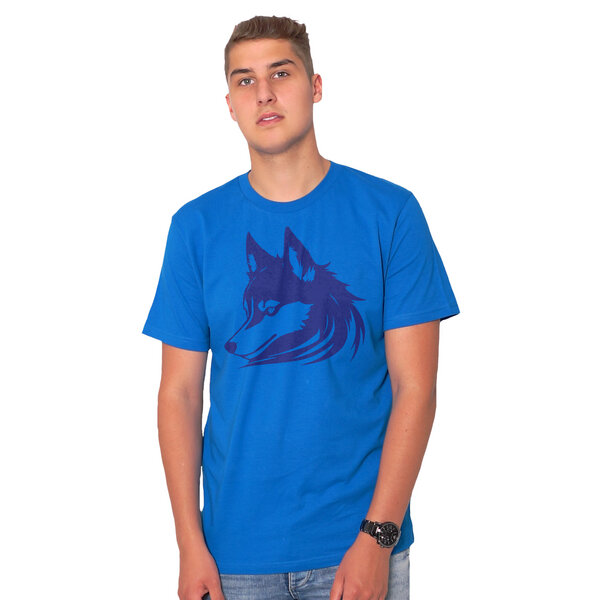 HANDGEDRUCKT "Wolf" Männer T-Shirt von EarthPositive von HANDGEDRUCKT