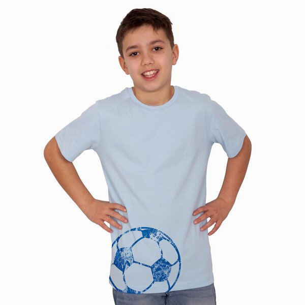 HANDGEDRUCKT "Fußball" Unisex Kinder T-Shirt von HANDGEDRUCKT