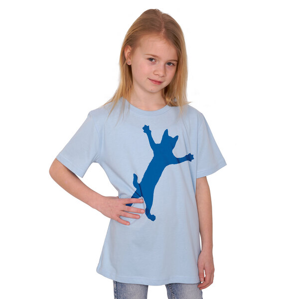 HANDGEDRUCKT "Klammerkatze" Unisex Kinder T-Shirt von HANDGEDRUCKT