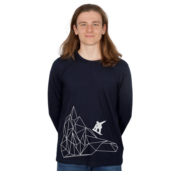 HANDGEDRUCKT "Origamipiste" Männer Longsleeve von HANDGEDRUCKT