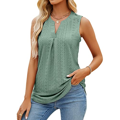 HANERDUN Damen Tank Top Ärmellose Oberteile Sommer T Shirt V-Ausschnitt Blusen Tops Casual Lose Weste Shirt HANERDUN Damen Tank Top Ärmellose Oberteile Sommer T Shirt V-Ausschnitt Blusen Tops Casual Lose Weste Shirt von HANERDUN